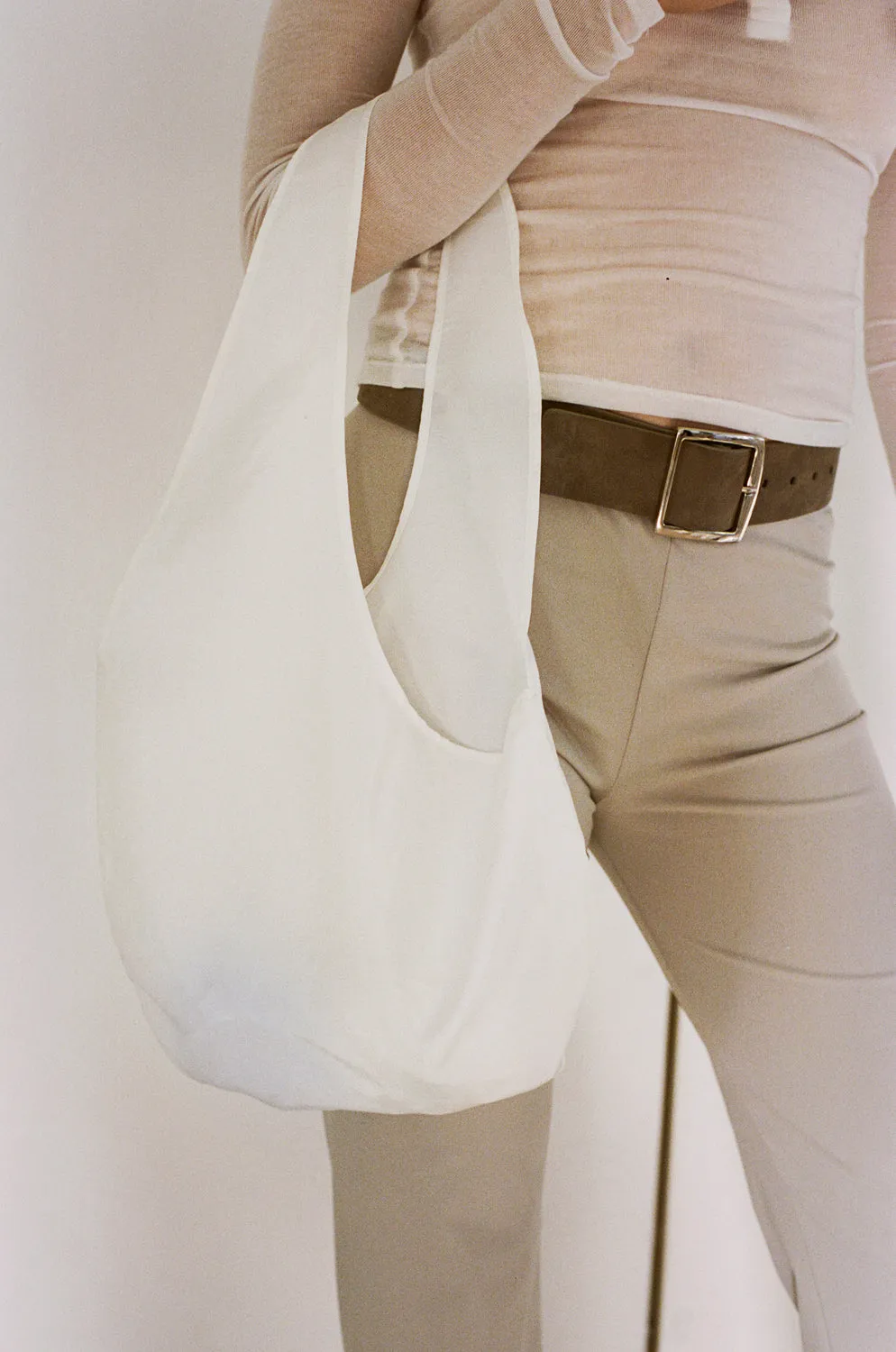 LARA TOTE, BONE TAFFETA