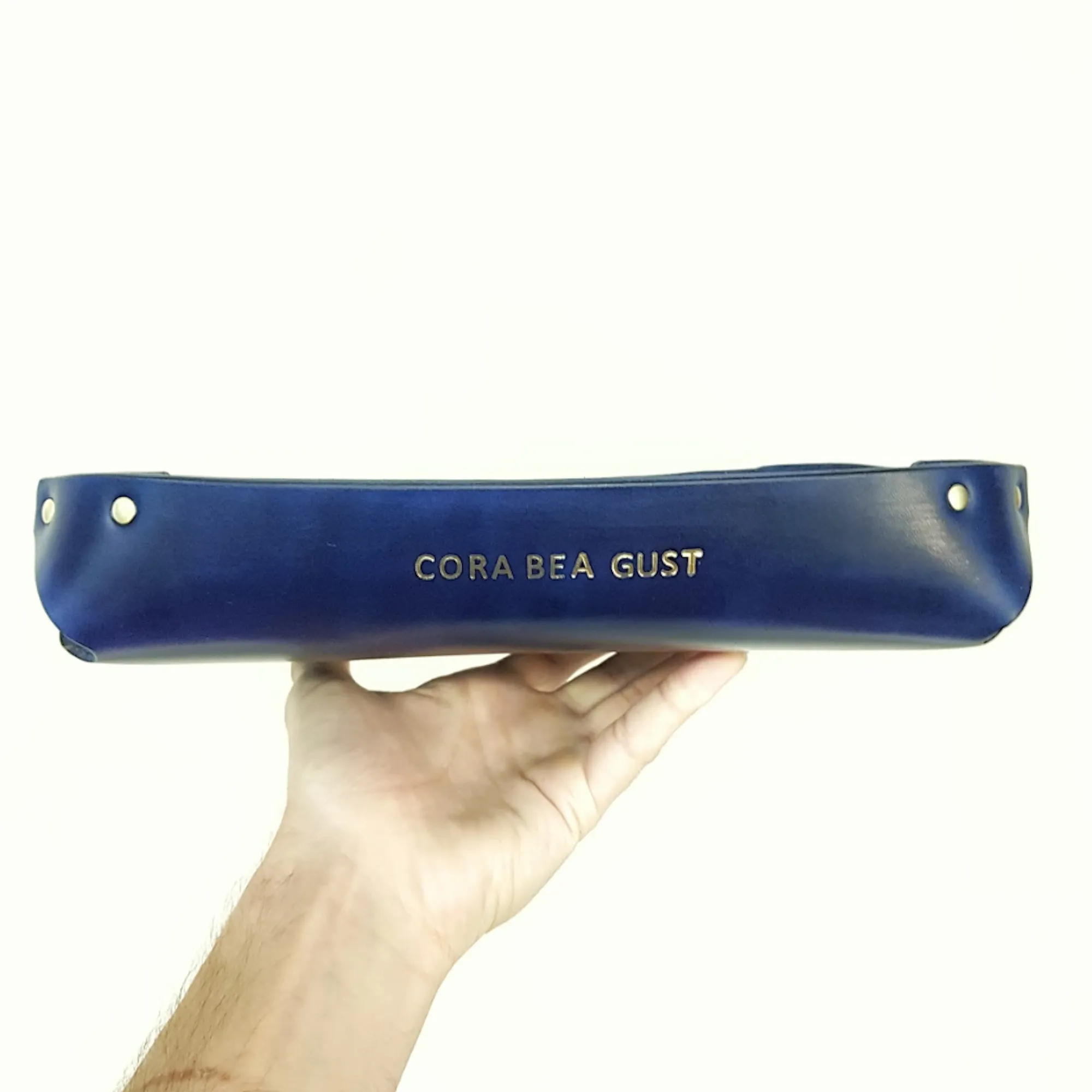 LARGE LEATHER VALET TRAY / NATURAL