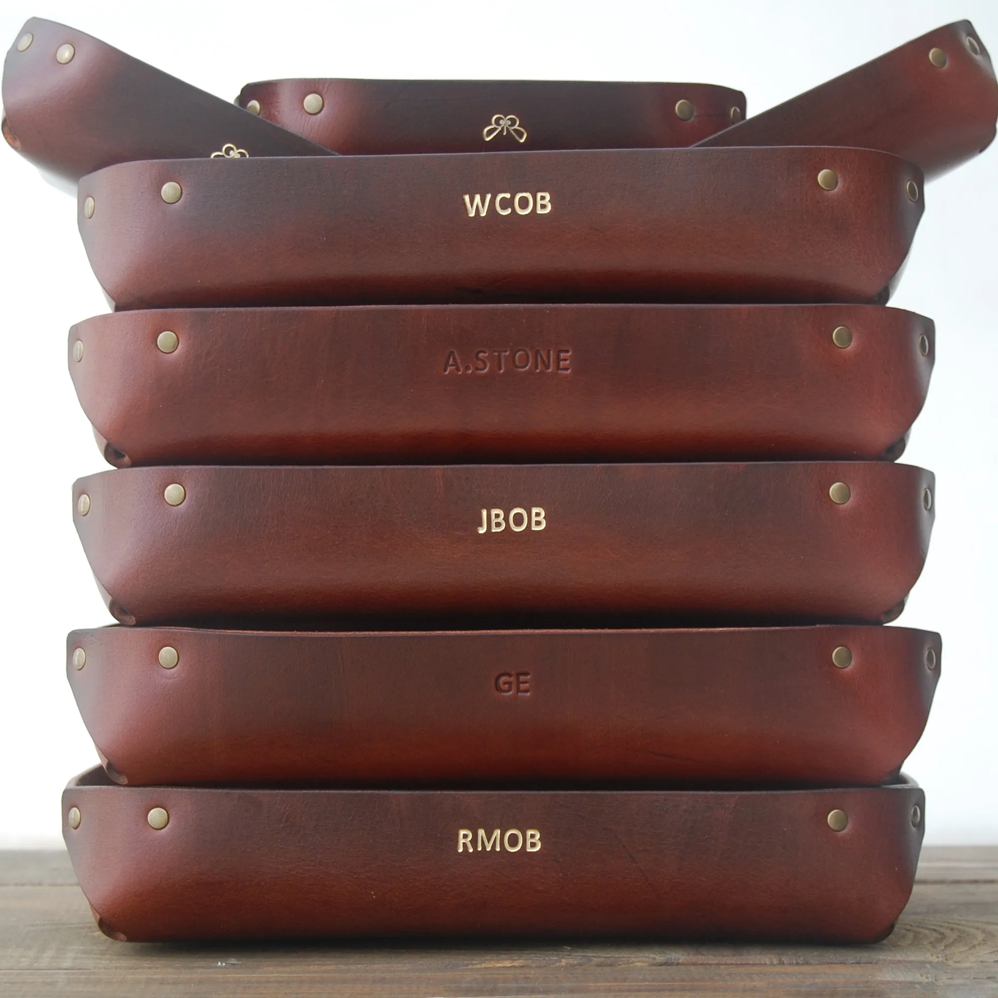 LARGE LEATHER VALET TRAY / NATURAL