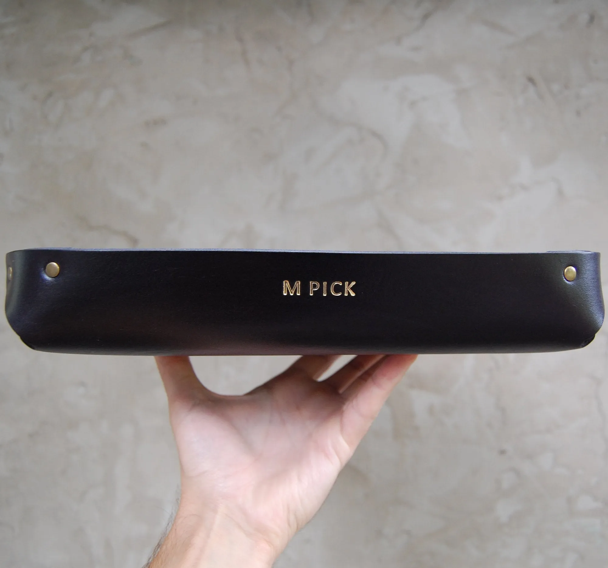 LARGE LEATHER VALET TRAY / NATURAL