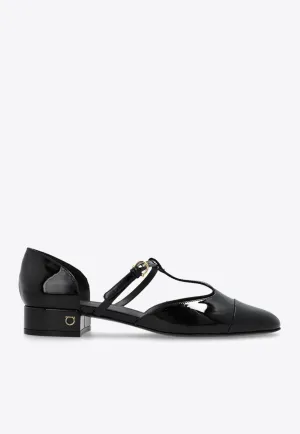 Linette T-strap Ballet Flats in Patent Leather