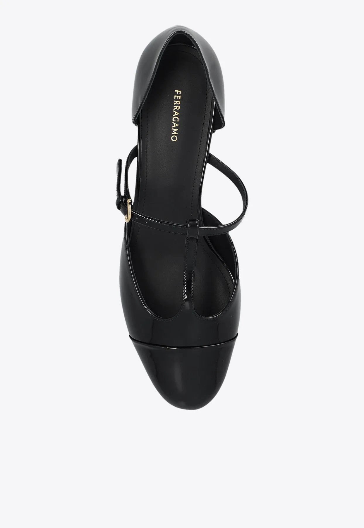 Linette T-strap Ballet Flats in Patent Leather