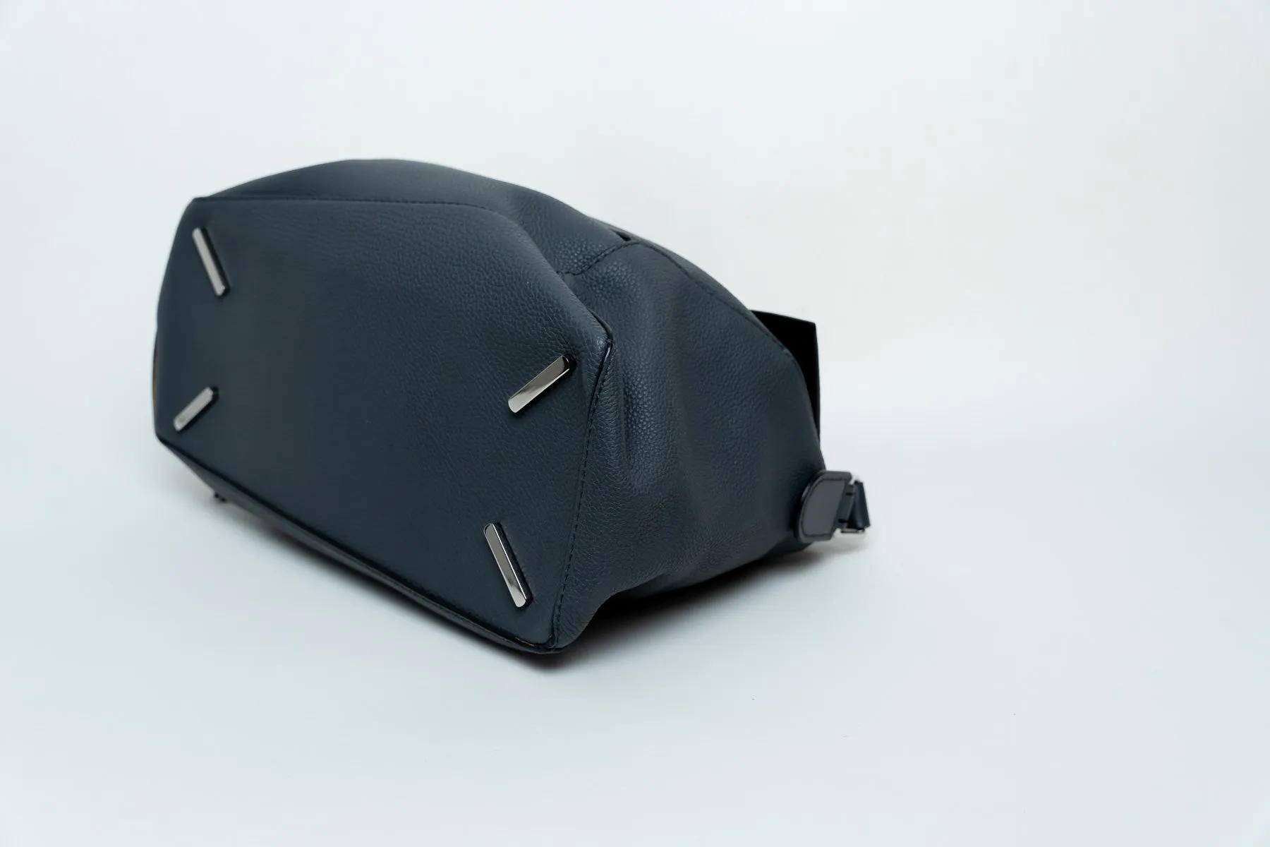 Loewe Large Size "Puzzle" Bag In Grey/Blue Pebbled Leather