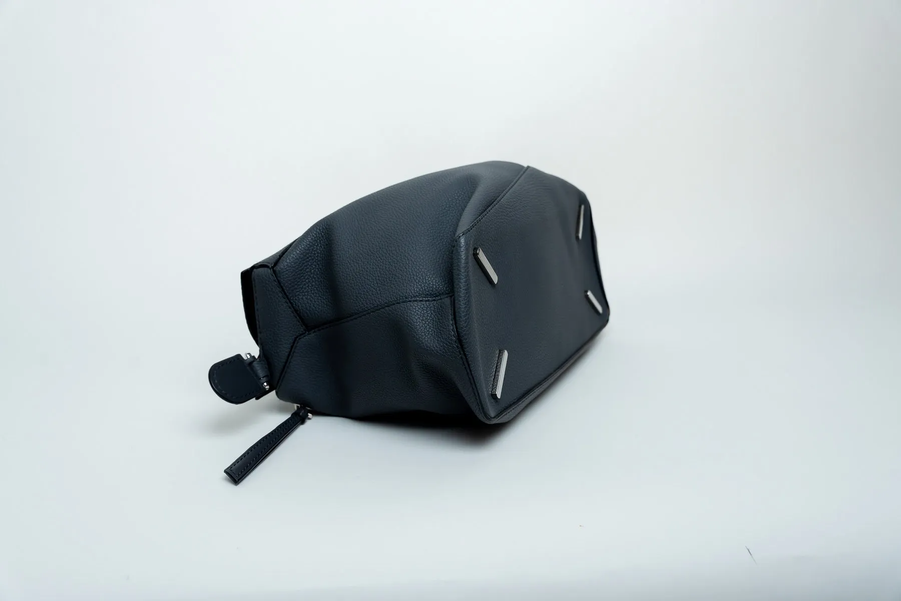Loewe Large Size "Puzzle" Bag In Grey/Blue Pebbled Leather