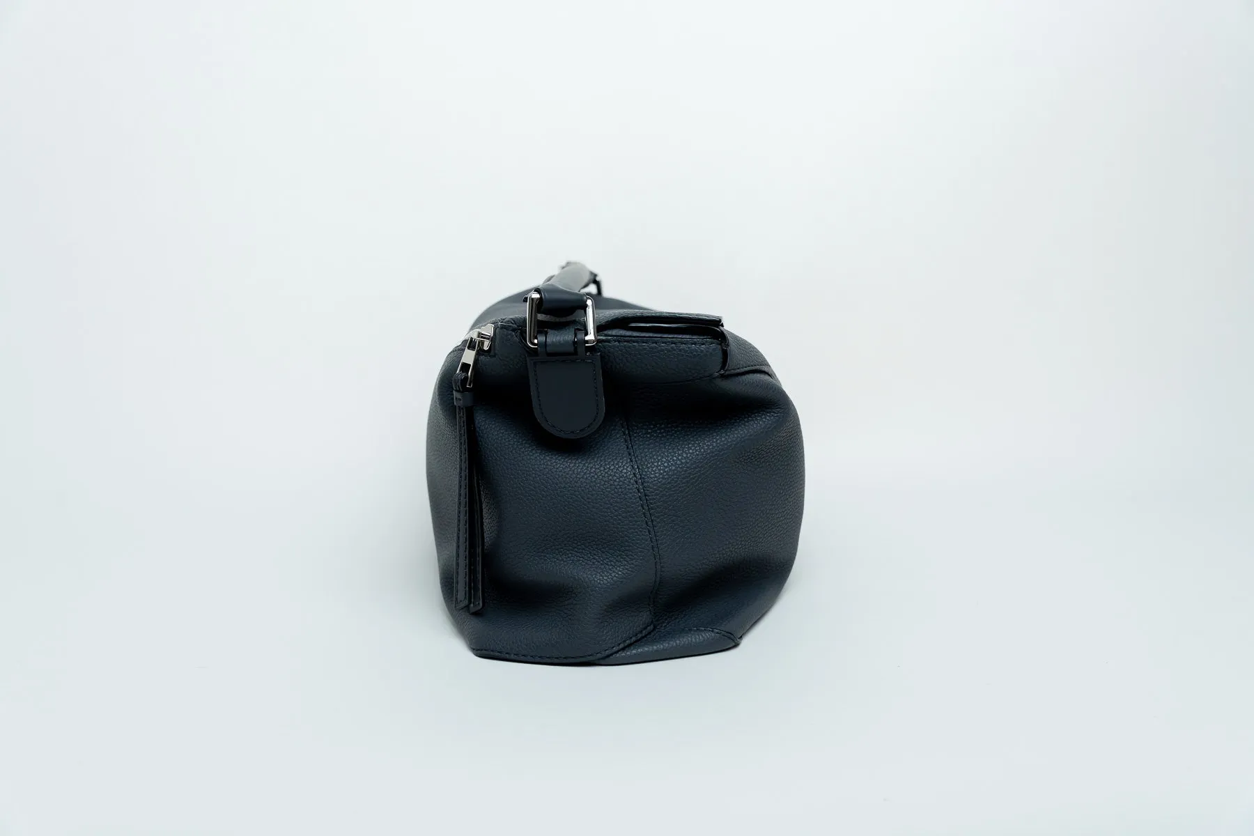 Loewe Large Size "Puzzle" Bag In Grey/Blue Pebbled Leather