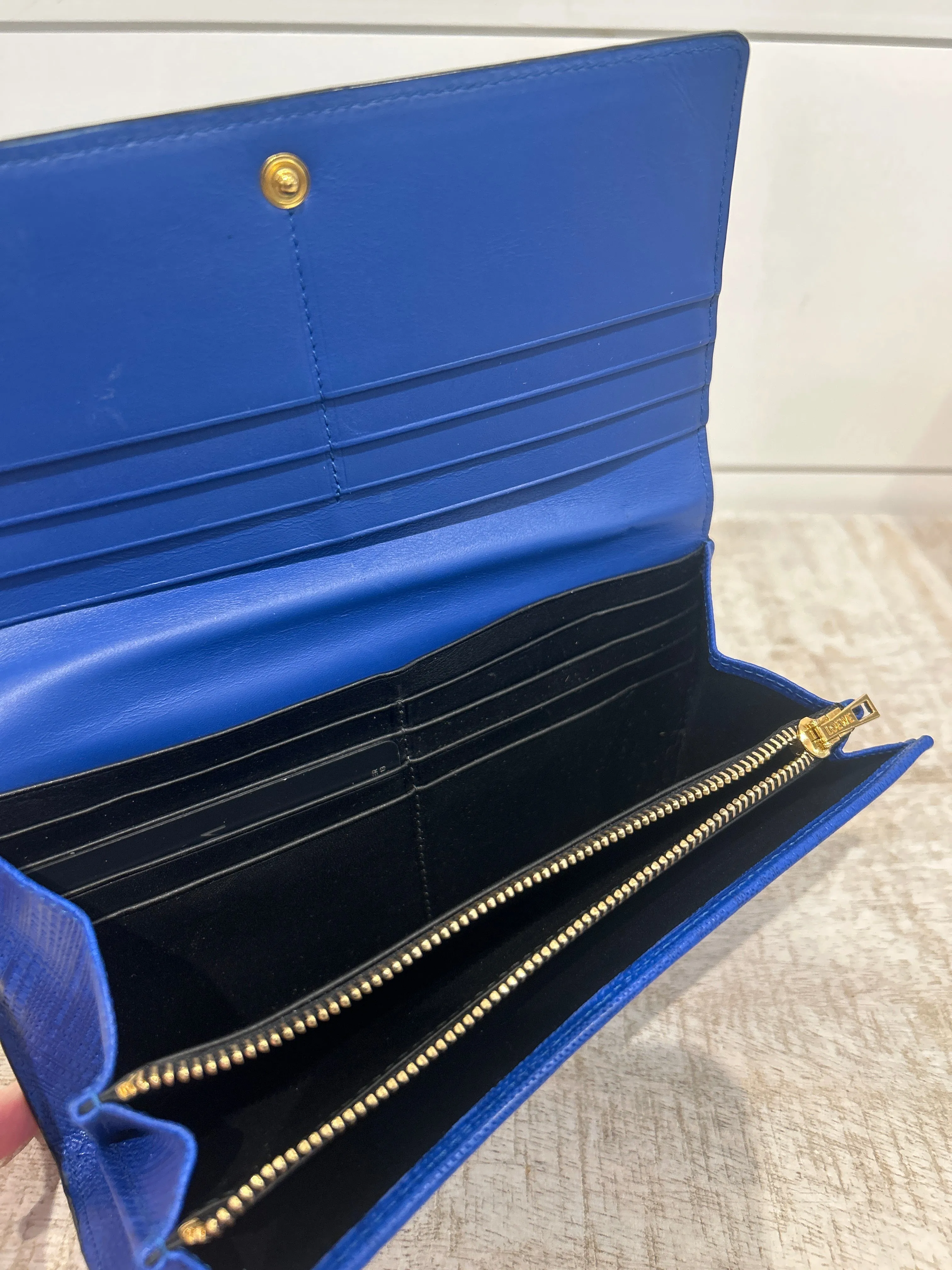 Loewe Royal Blue Leather Continental Wallet