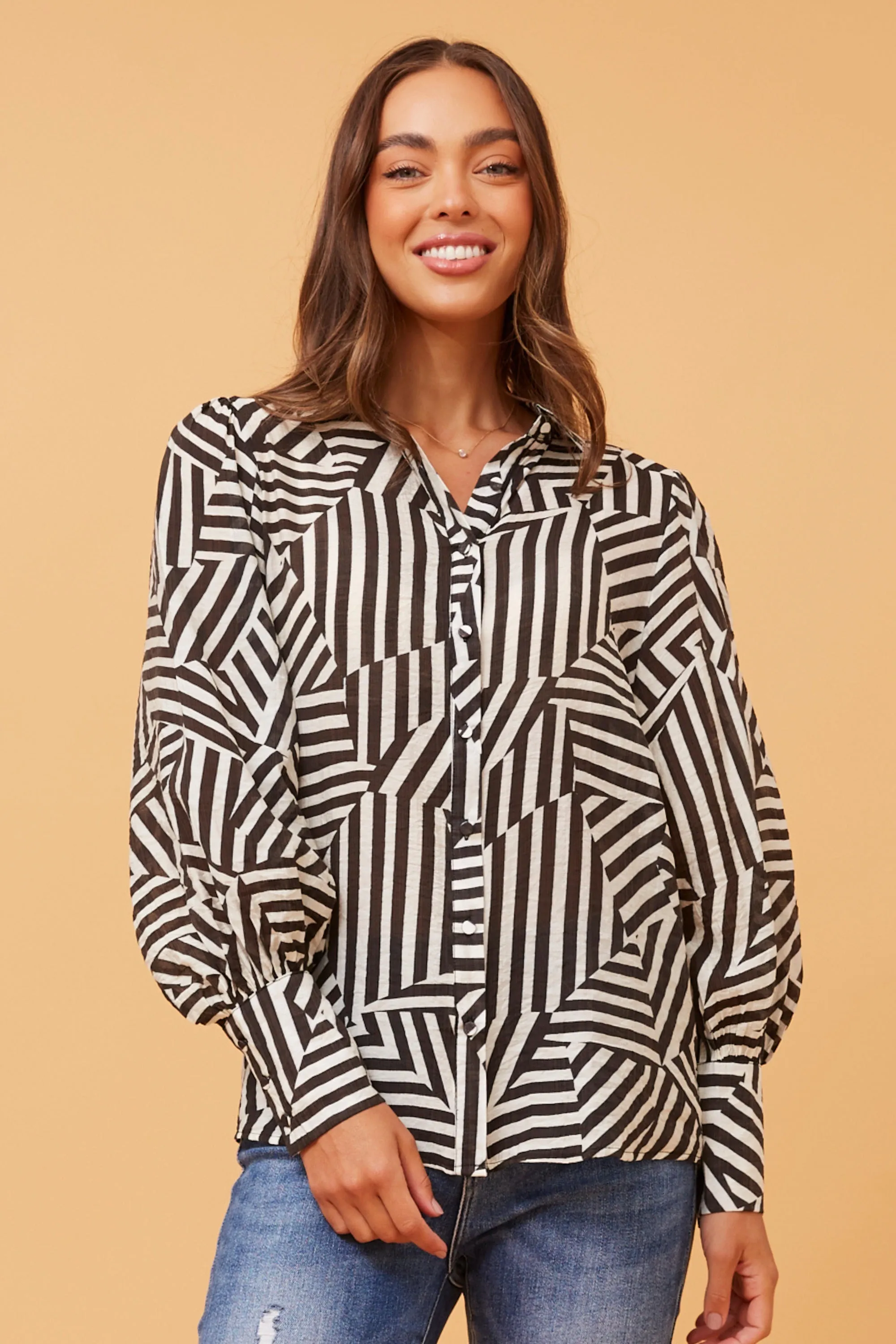Long Sleeve Printed Shirt (T732635)