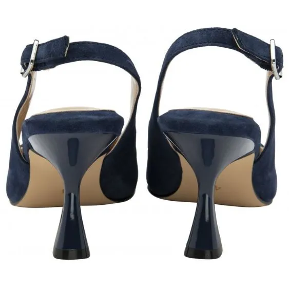 Lotus Delfina Navy Suede Kitten Heel Shoe