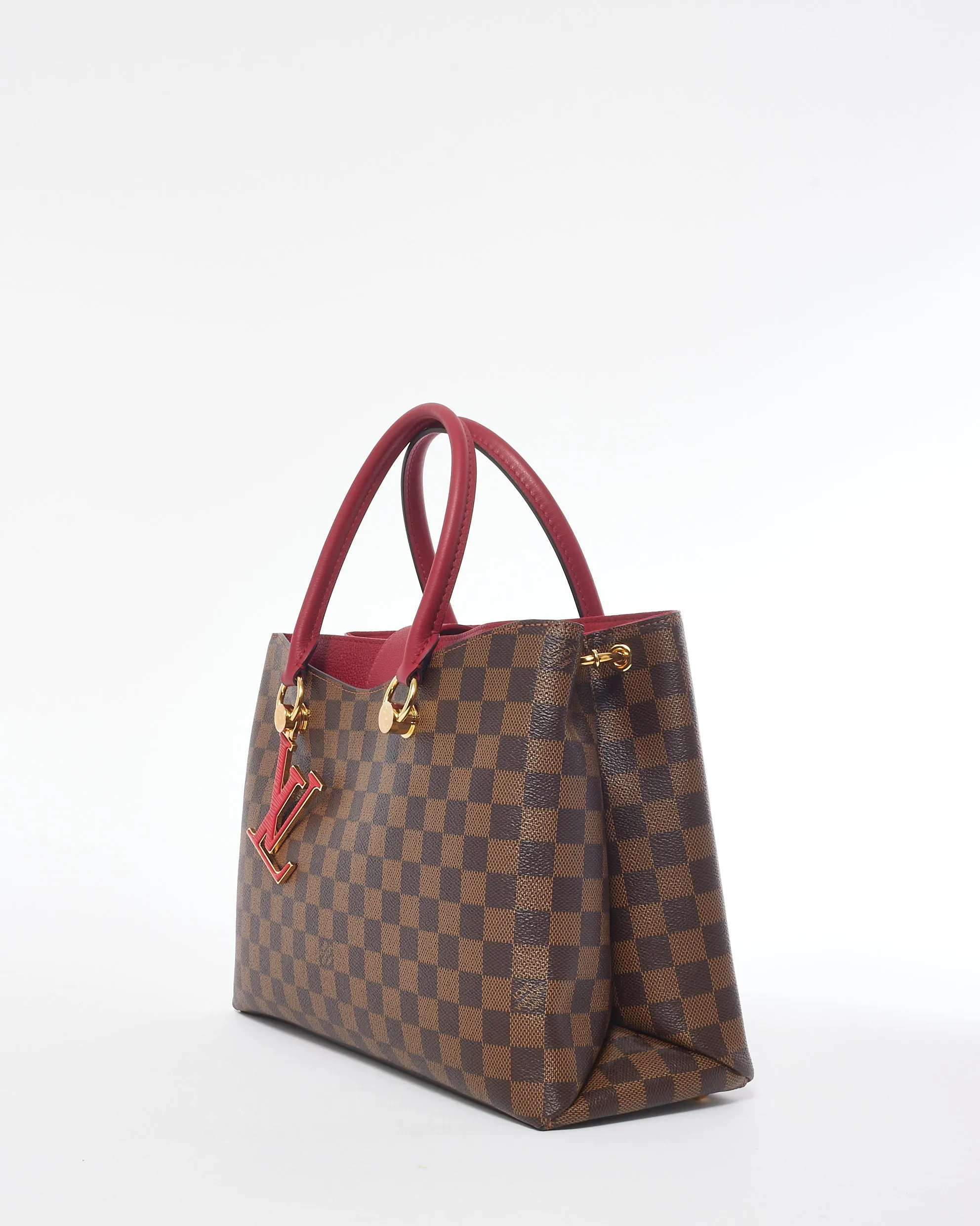 Louis Vuitton Damier Ebene Coated Canvas & Fushia Riverside Tote