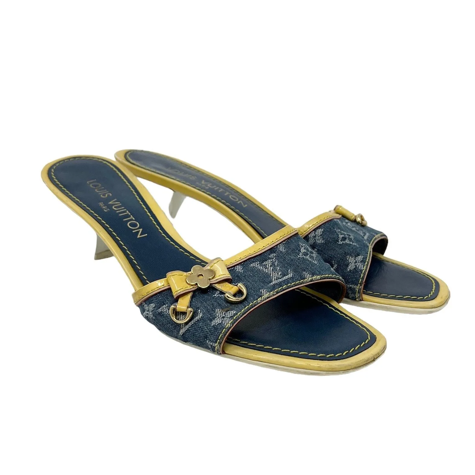 Louis Vuitton Denim Kitten Heels