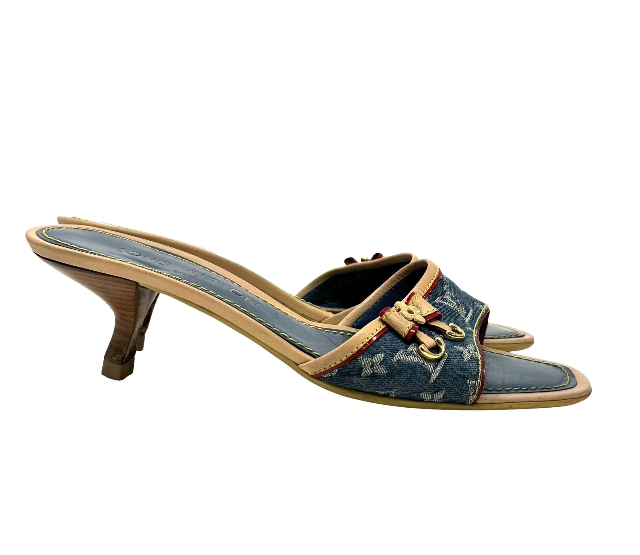 Louis Vuitton Denim Kitten Heels