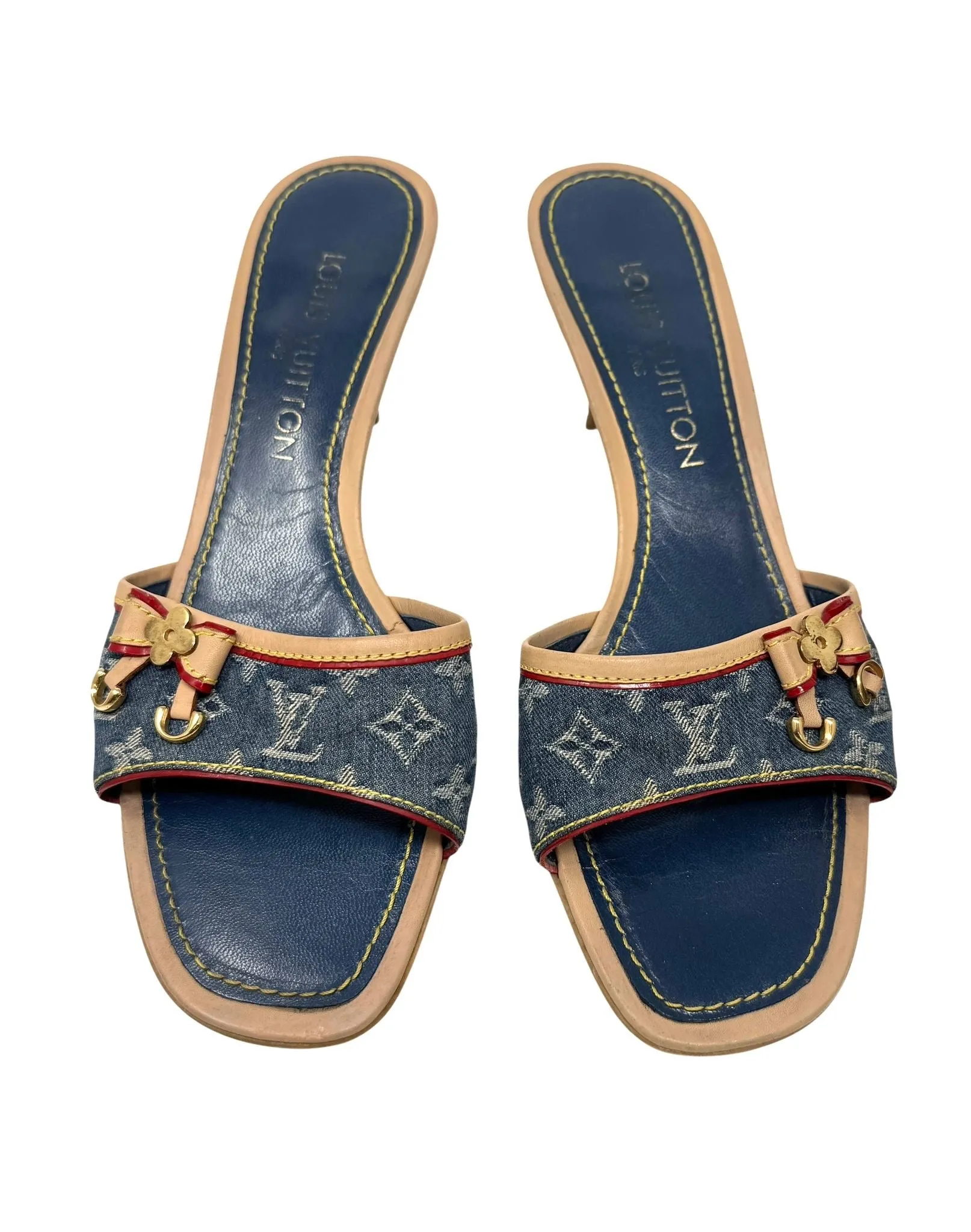 Louis Vuitton Denim Kitten Heels