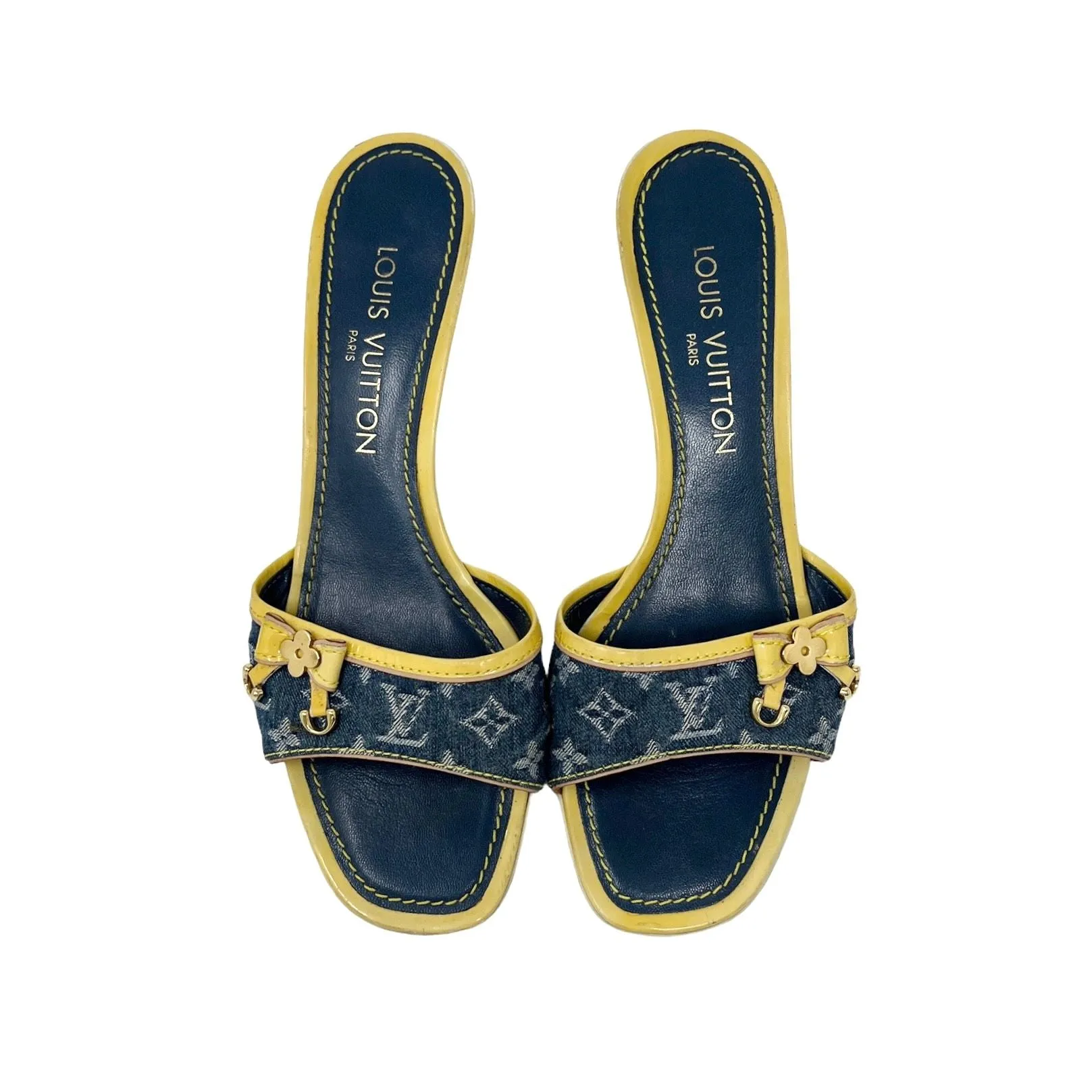 Louis Vuitton Denim Kitten Heels