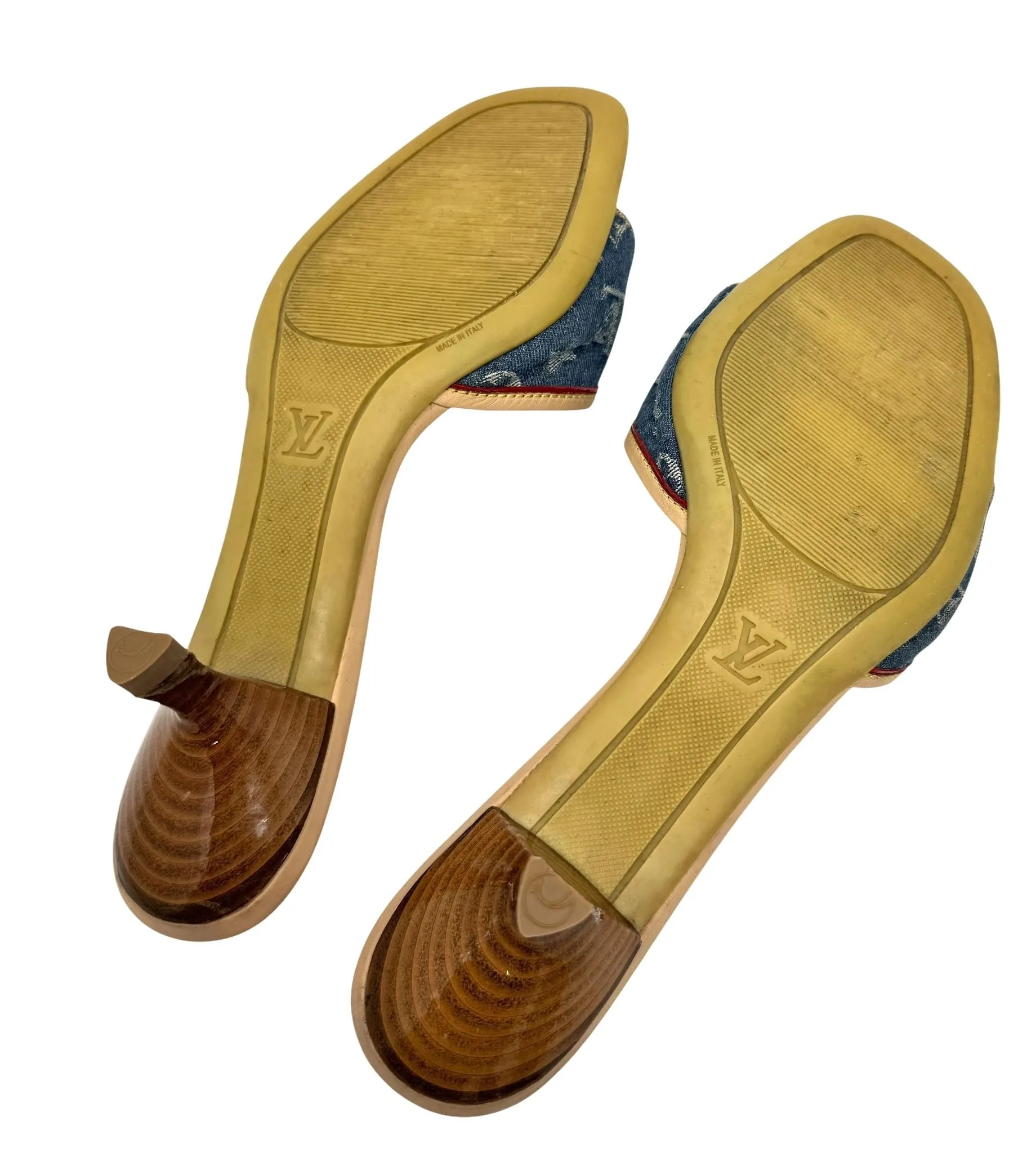 Louis Vuitton Denim Kitten Heels