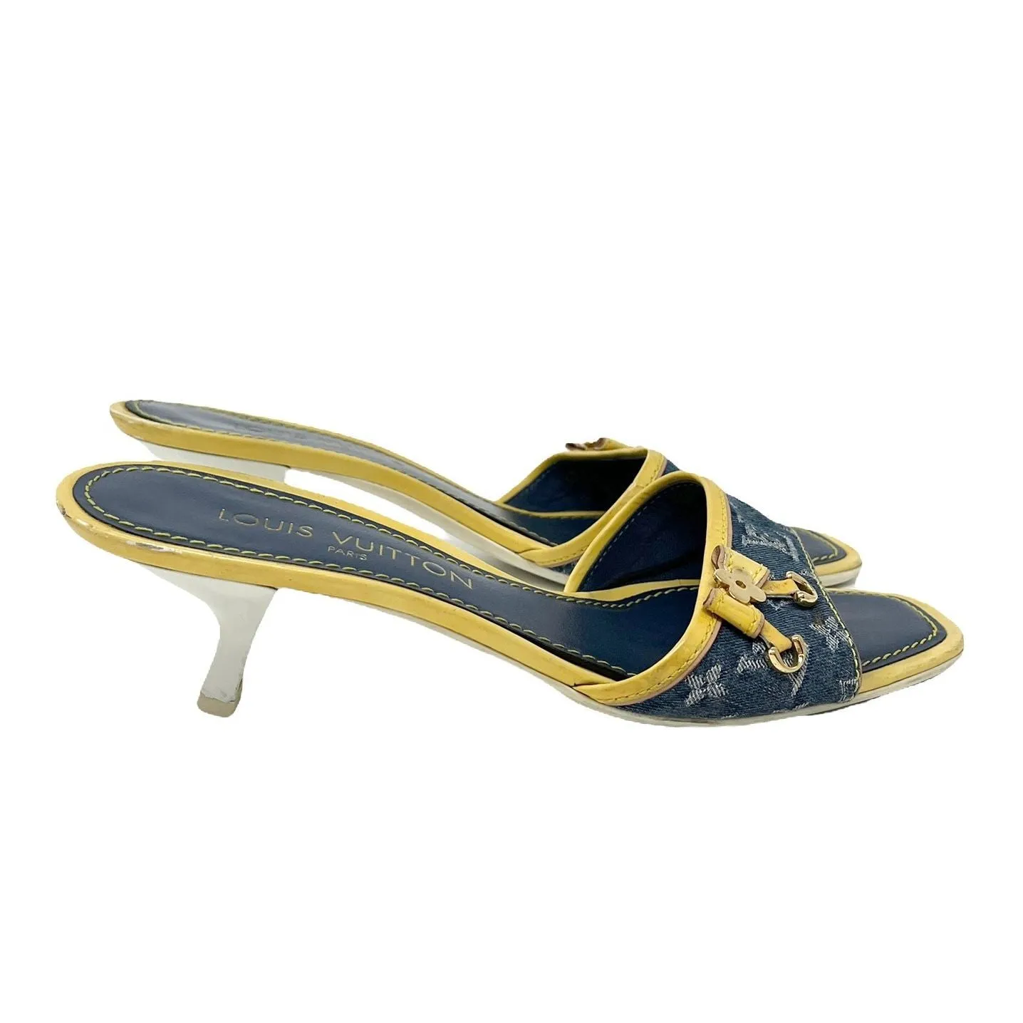 Louis Vuitton Denim Kitten Heels