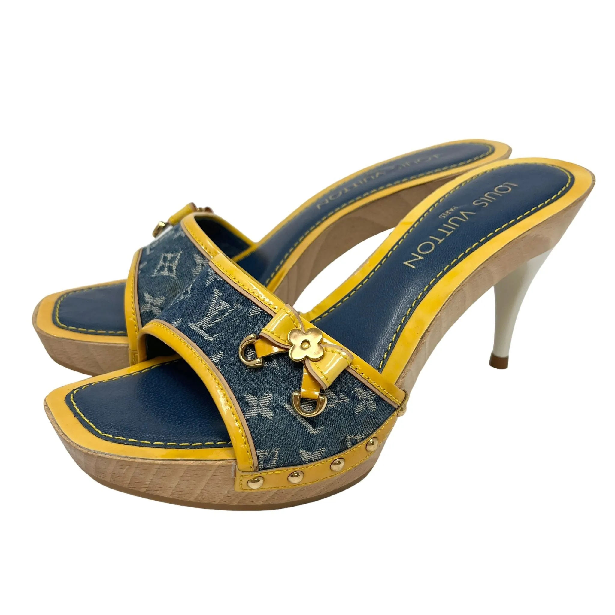 Louis Vuitton Denim Monogram Platform Heels