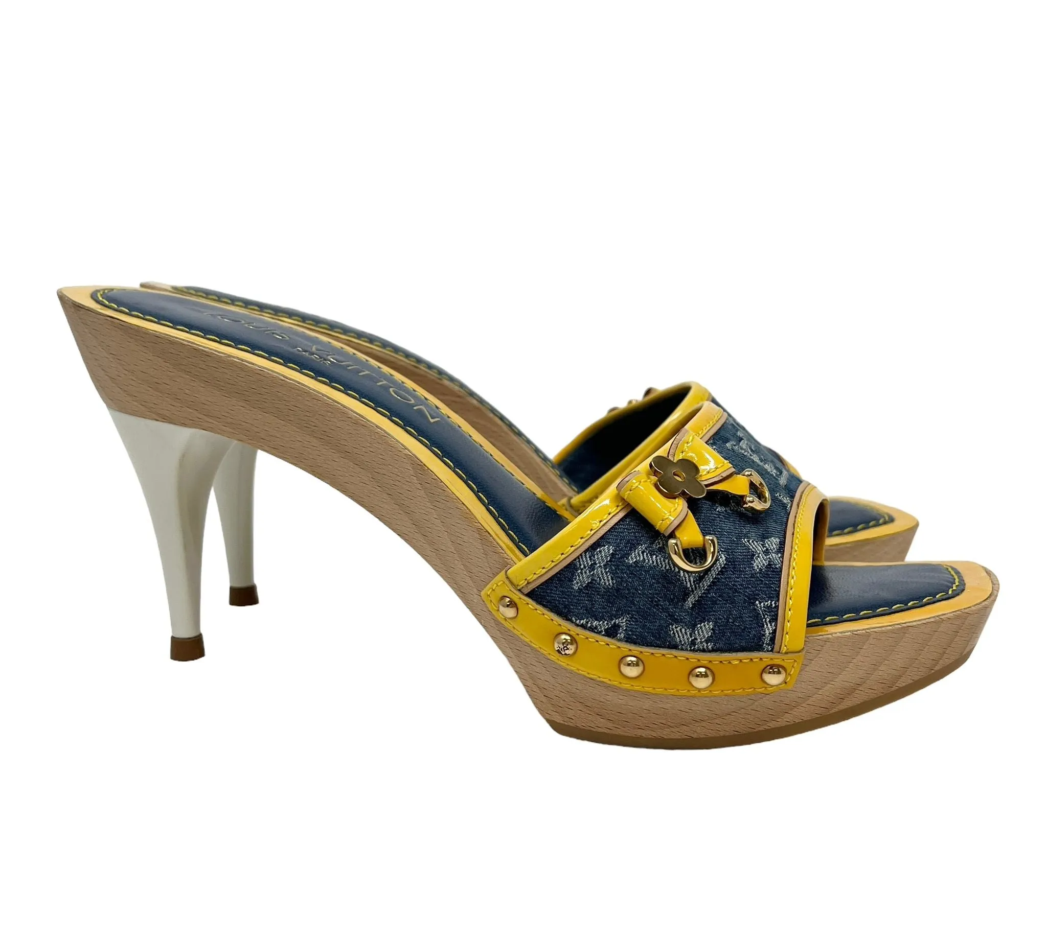 Louis Vuitton Denim Monogram Platform Heels
