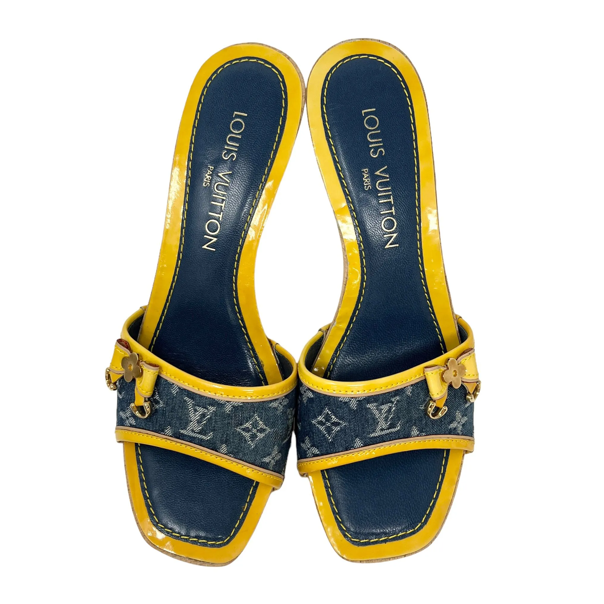 Louis Vuitton Denim Monogram Platform Heels