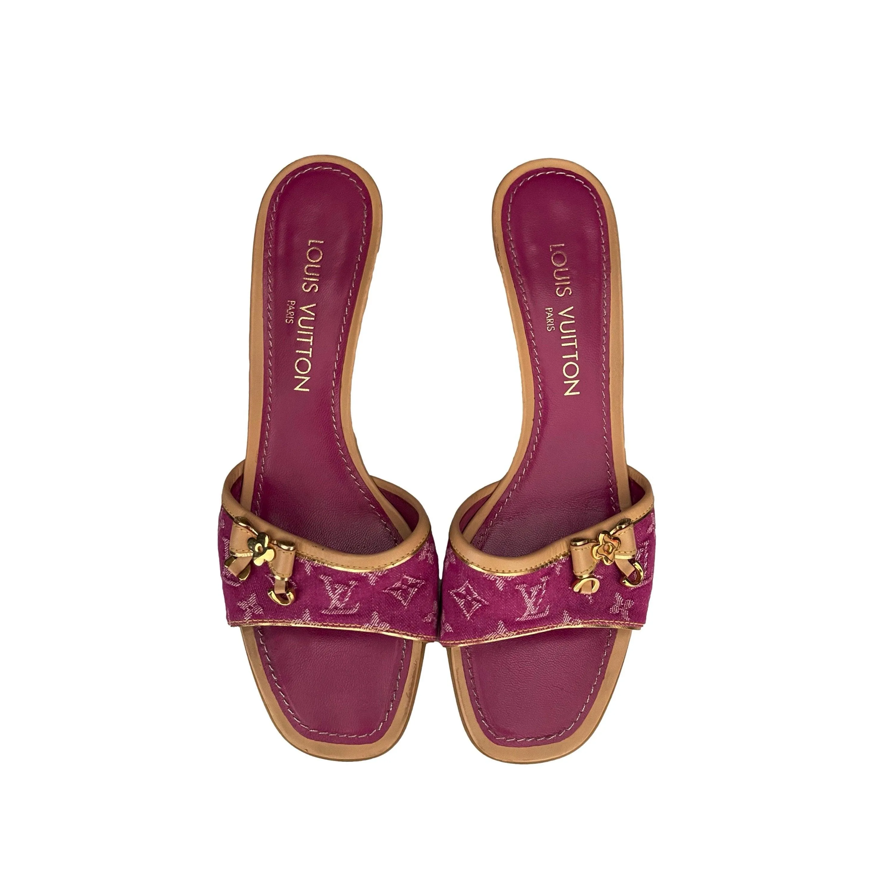 Louis Vuitton Fuchsia Monogram Kitten Heels
