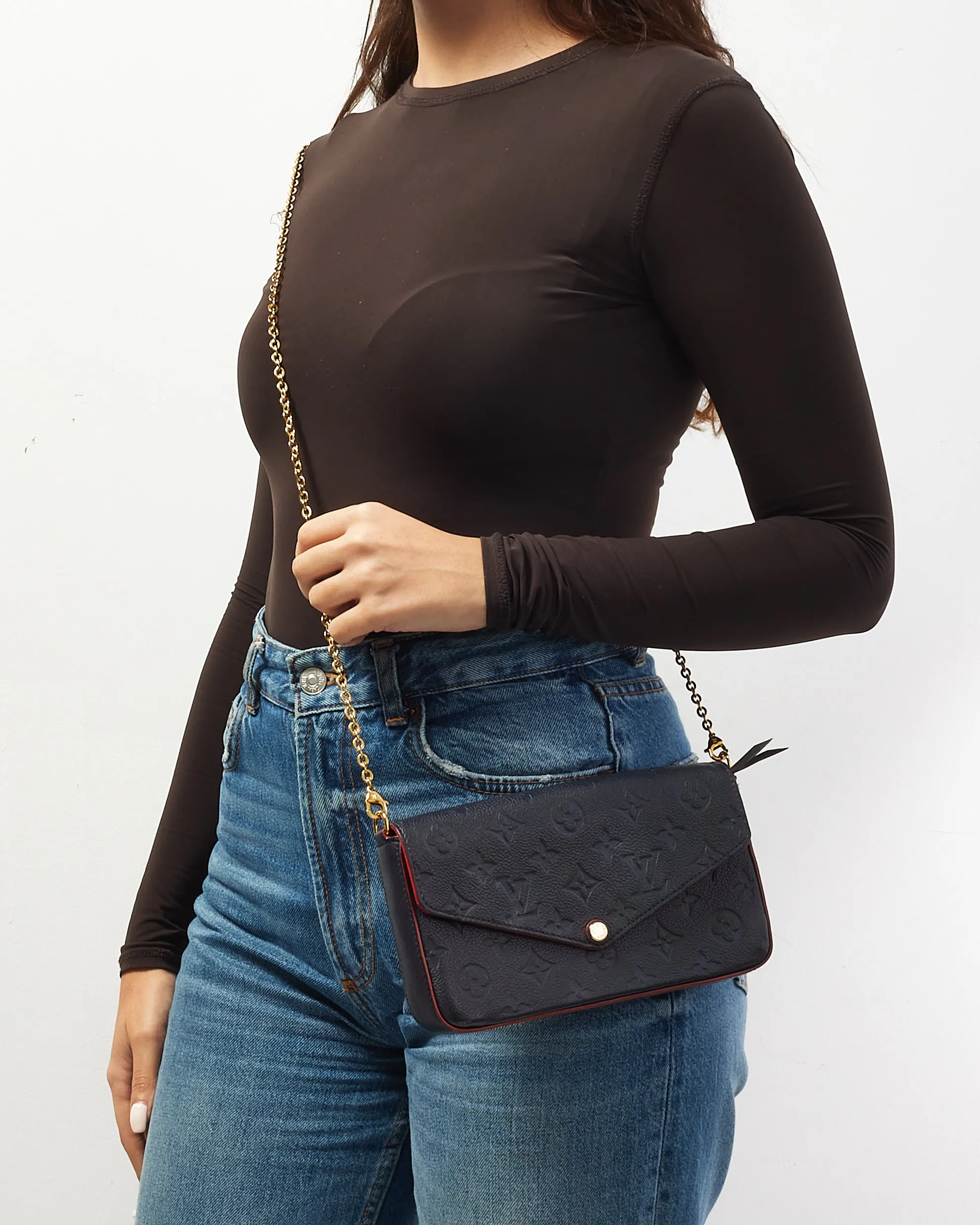 Louis Vuitton Navy Empreinte Monogram Leather Félicie Pochette