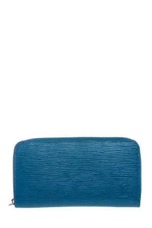 Louis Vuitton Teal Epi Leather Long Zip Around Wallet