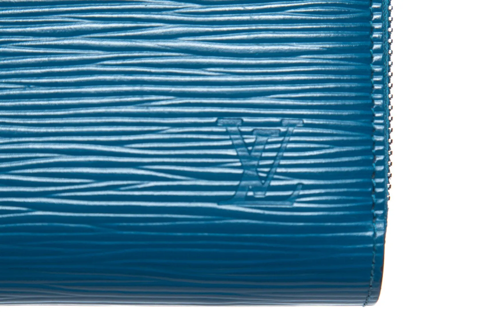 Louis Vuitton Teal Epi Leather Long Zip Around Wallet