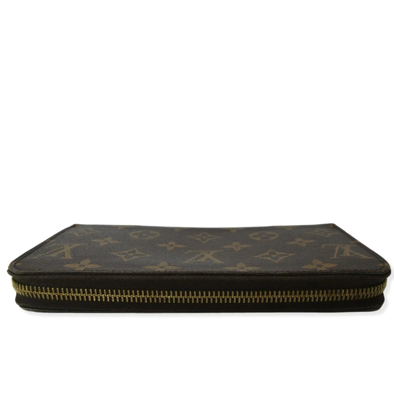 LOUIS VUITTON Zip Around Monogram Canvas Wallet Brown