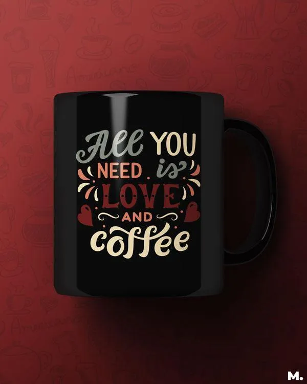 Love and coffee printed mugs