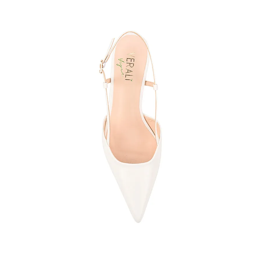 Lucas Slingback Kitten Heels - Chalk White