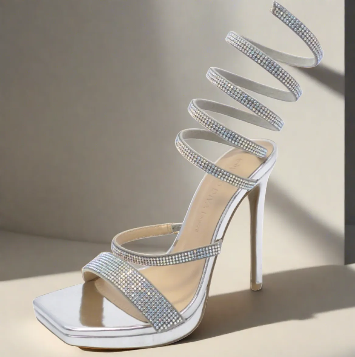 LUNNA-03 Silver Metallic Faux Leather