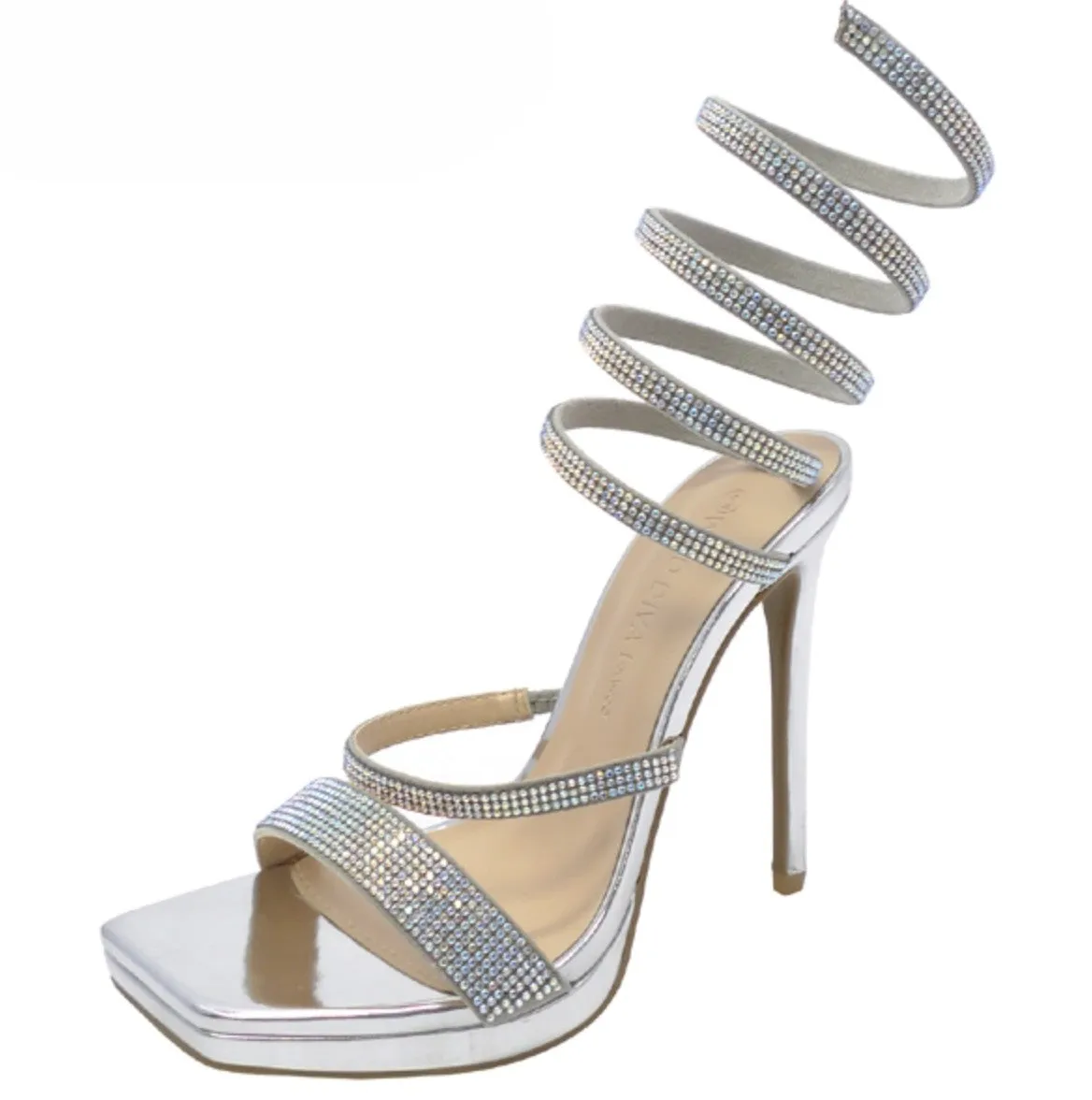 LUNNA-03 Silver Metallic Faux Leather