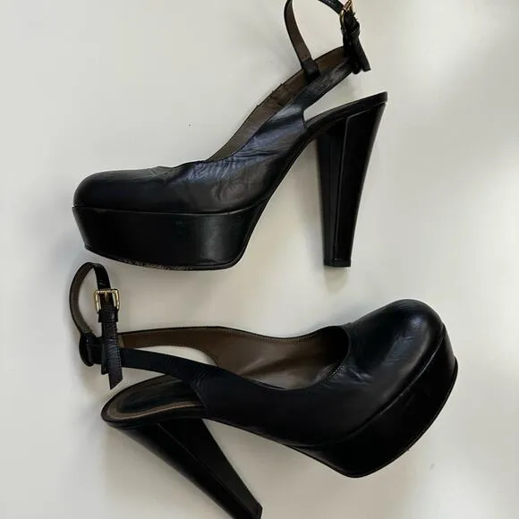 Marni Black Closed Toe Platform Heels size 10 (40)