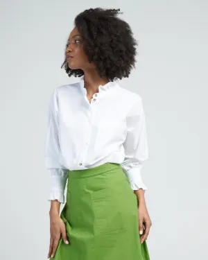 memoir 2 button front dolman sleeve - white