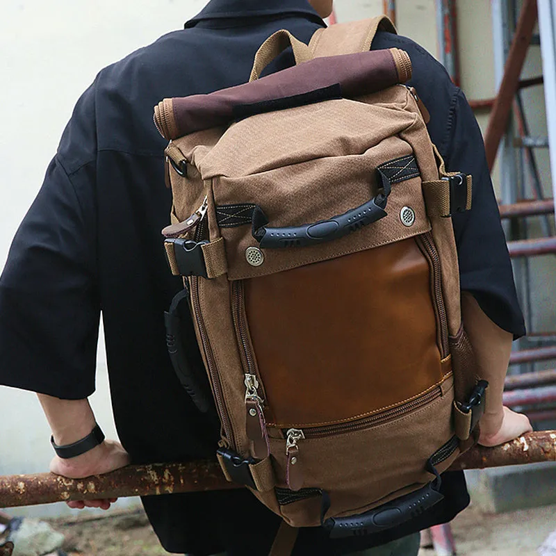 Men Casual Backpack Canvas Travel Backpack School Backpack Laptop Backpack Shoulder Bag P288