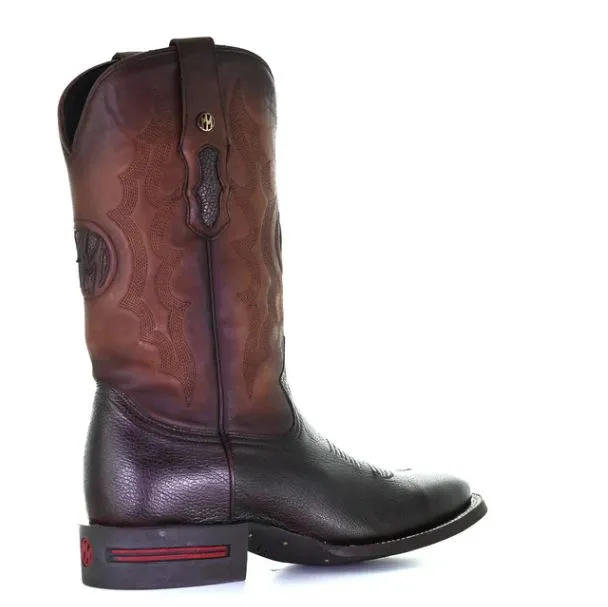 Men's Montana Leather Round Toe Boots Handcrafted Chocolate M2243