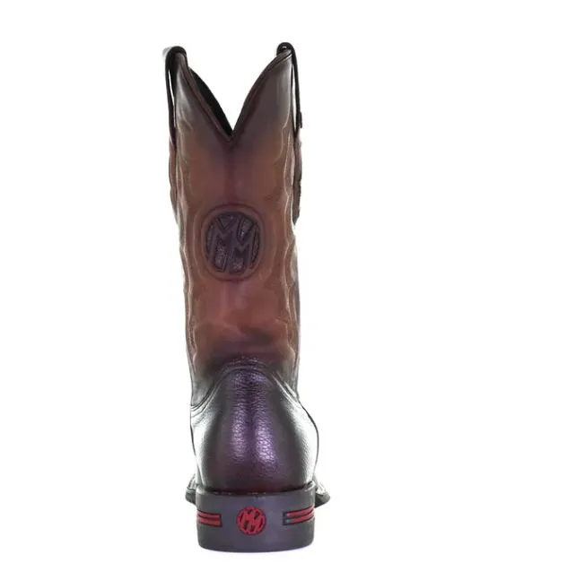 Men's Montana Leather Round Toe Boots Handcrafted Chocolate M2243