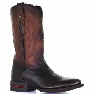 Men's Montana Leather Round Toe Boots Handcrafted Chocolate M2243