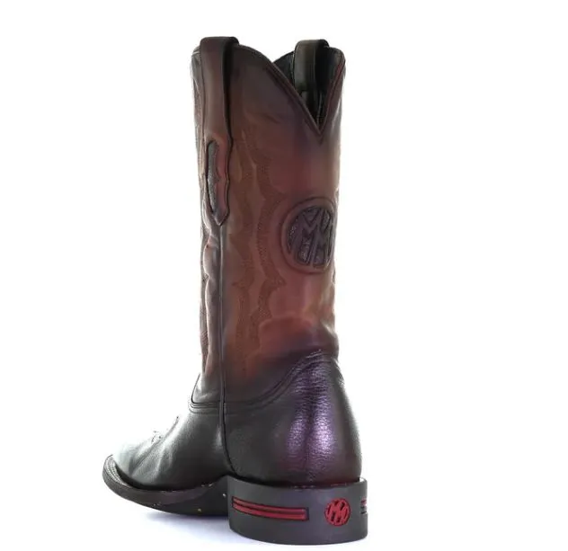 Men's Montana Leather Round Toe Boots Handcrafted Chocolate M2243