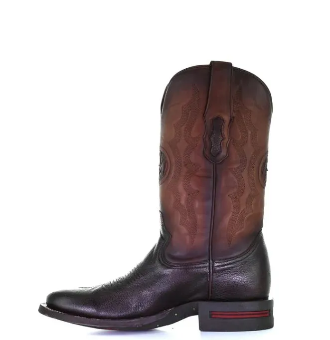 Men's Montana Leather Round Toe Boots Handcrafted Chocolate M2243