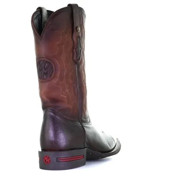 Men's Montana Leather Round Toe Boots Handcrafted Chocolate M2243