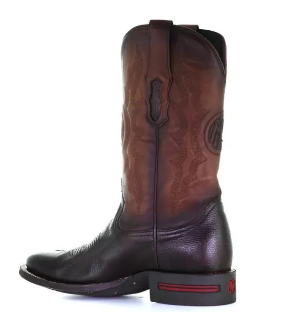 Men's Montana Leather Round Toe Boots Handcrafted Chocolate M2243