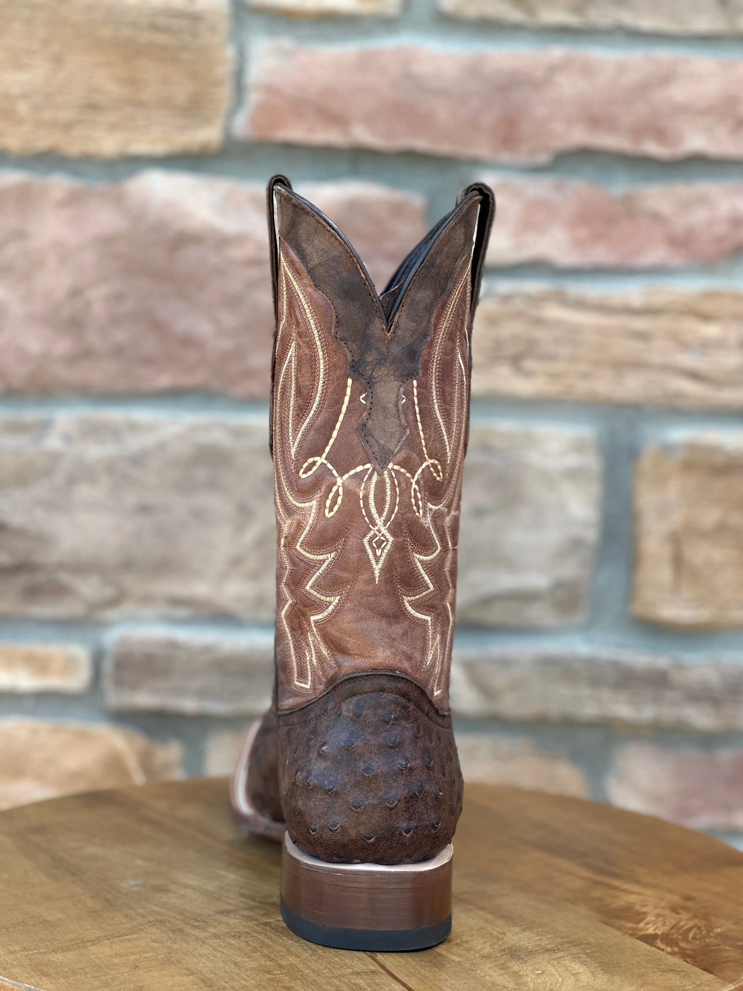 Men's Tanner Mark Brown Ostrich Print Boots