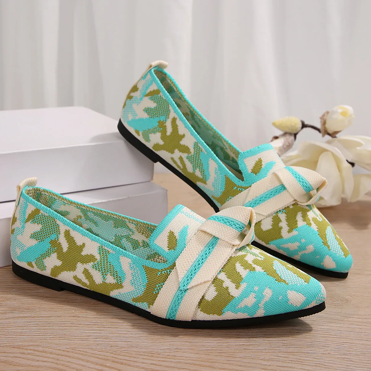 Mesh Point Toe Flat Slip-Ons