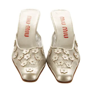 Miu MIu Silver Mesh Kitten Heels