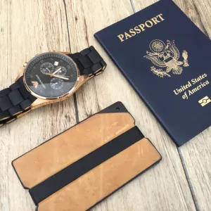 Natural Leather Aluminum Metal Wallet