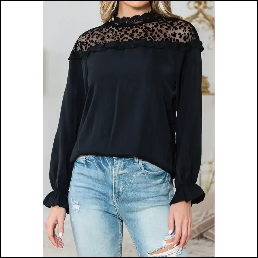 Needful Things: Chic Black Leopard Lace Blouse - so Fiercely Chic it Hurts 🐆🖤