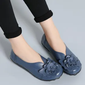 New Fashion Ballet  Flower Women Shoes Genuine Loafers