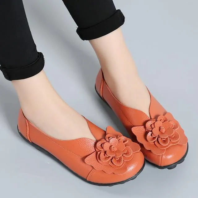New Fashion Ballet  Flower Women Shoes Genuine Loafers