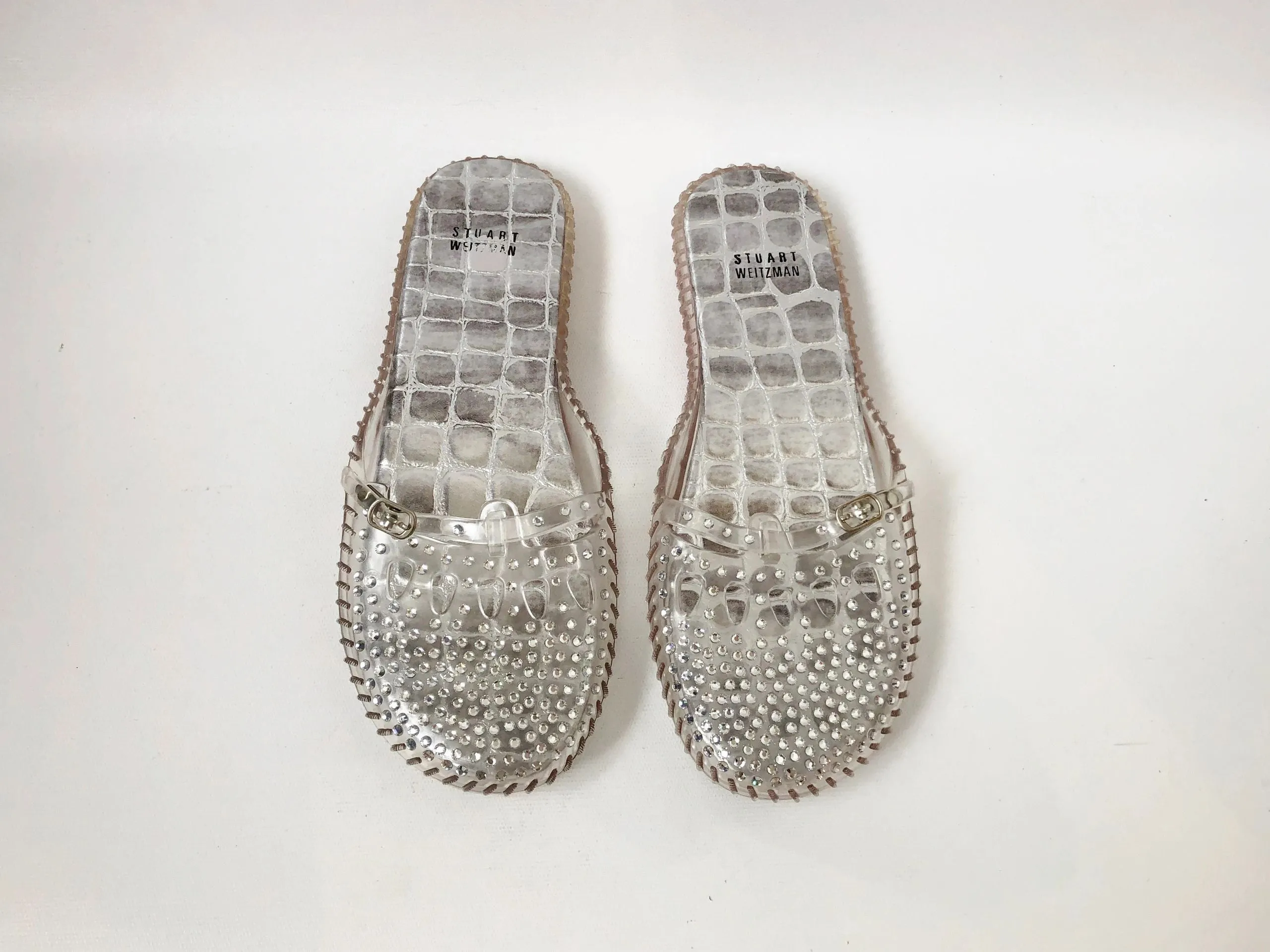 NEW Stuart Weitzman Embellished Jelly Flats Size 9