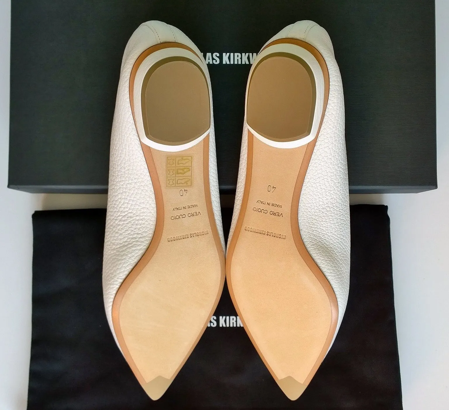 Nicholas Kirkwood Beya Loafers in White Leather Flats